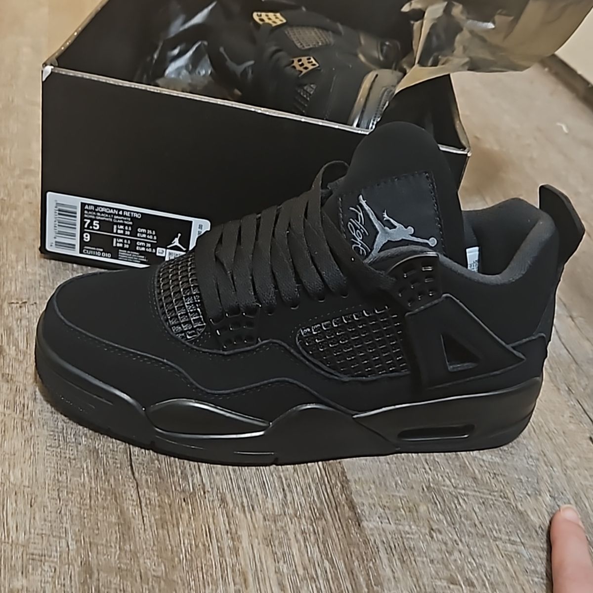 Jordan 4s Black Cats Side